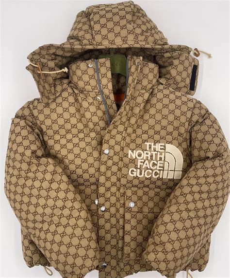 north face puffer jacket gucci|the north face x Gucci gg jacquard padded jacket.